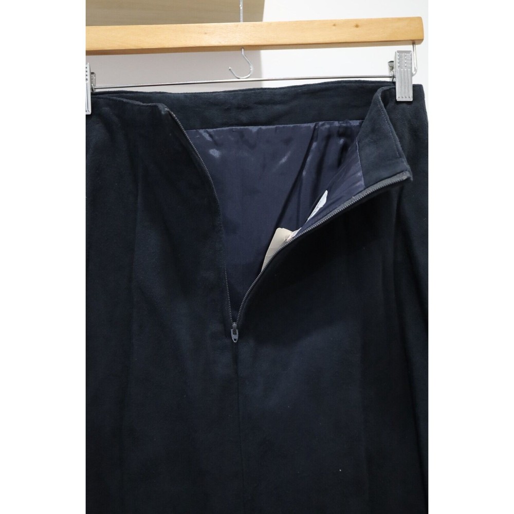 NWT Vakko Womens Size 12 Skirt Blue Suede Knee Length Vintage Academia 90s Y2K - Picture 4 of 7